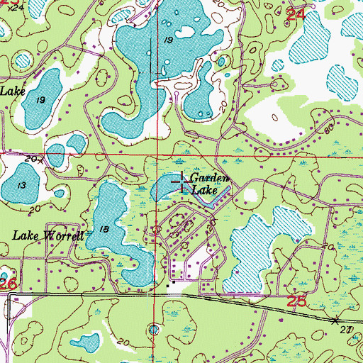 Topographic Map of Garden Lake, FL