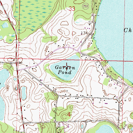 Topographic Map of Garden Pond, FL