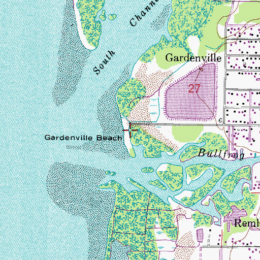 Topographic Map of Gardenville Beach, FL