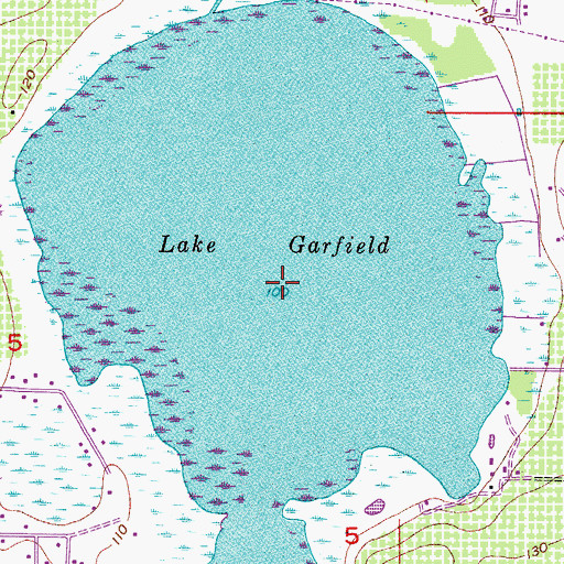 Topographic Map of Lake Garfield, FL