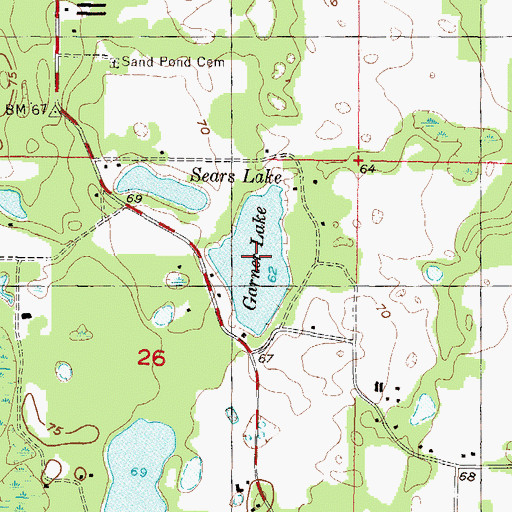Topographic Map of Garner Lake, FL