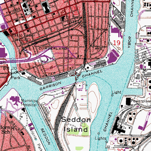 Topographic Map of Garrison Channel, FL