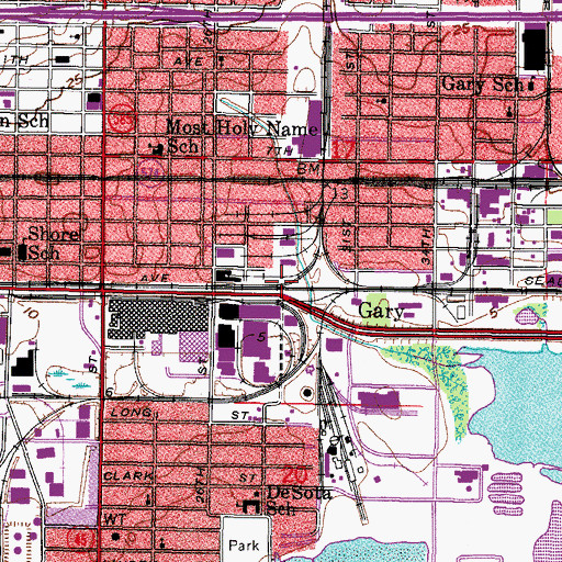 Topographic Map of Gary, FL