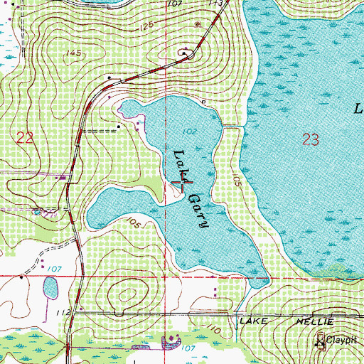 Topographic Map of Lake Gary, FL