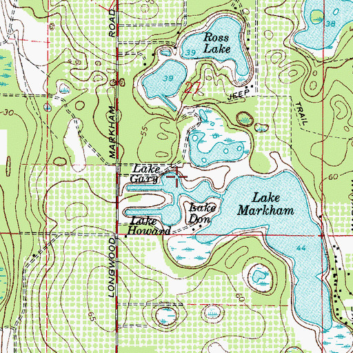 Topographic Map of Lake Gary, FL
