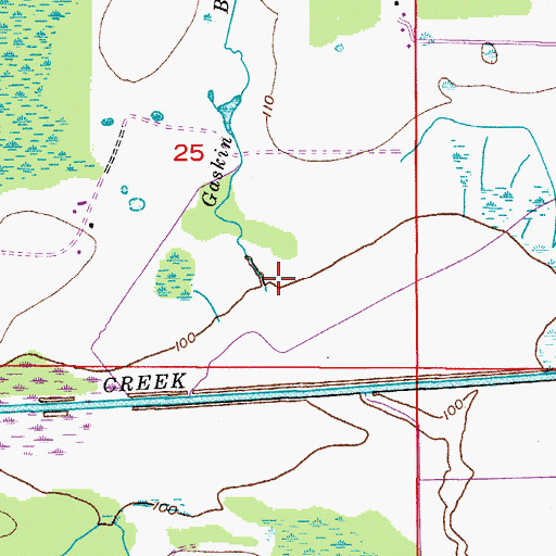 Topographic Map of Gaskin Branch, FL