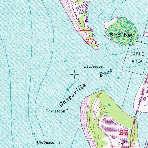Topographic Map of Gasparilla Pass, FL