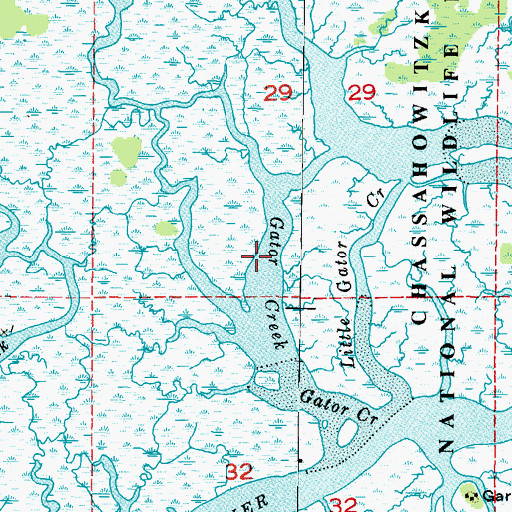 Topographic Map of Gator Creek, FL