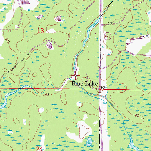Topographic Map of Gator Creek, FL