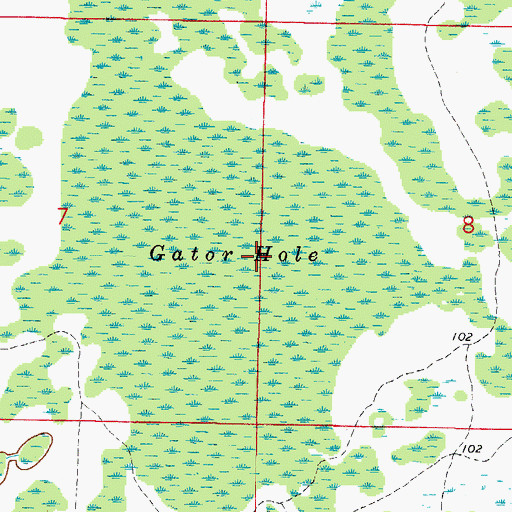 Topographic Map of Gator Hole, FL