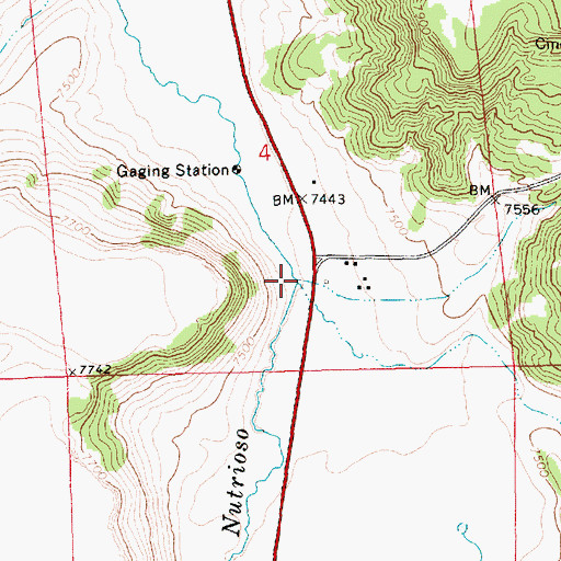 Topographic Map of Davis Creek, AZ