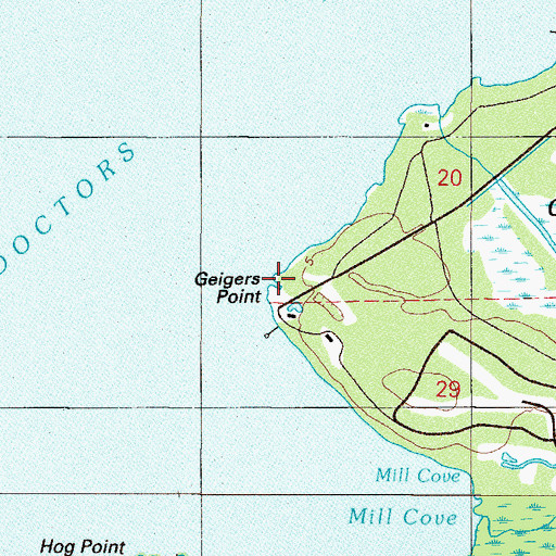 Topographic Map of Geigers Point, FL