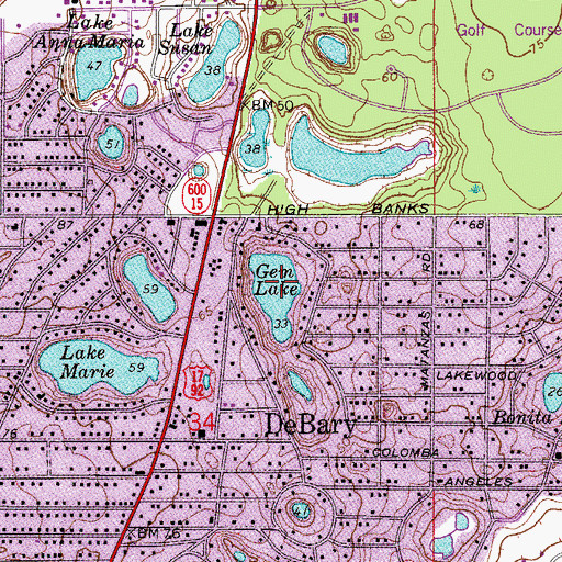 Topographic Map of Gem Lake, FL