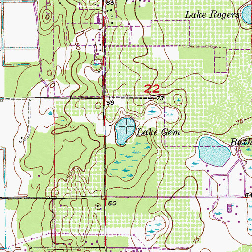 Topographic Map of Lake Gem, FL