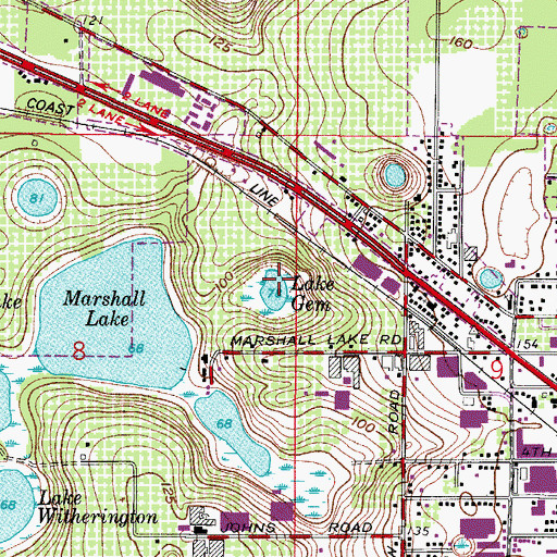 Topographic Map of Lake Gem, FL