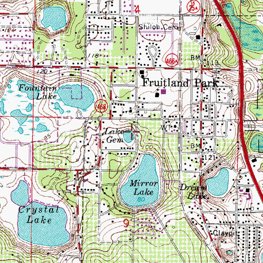 Topographic Map of Lake Gem, FL