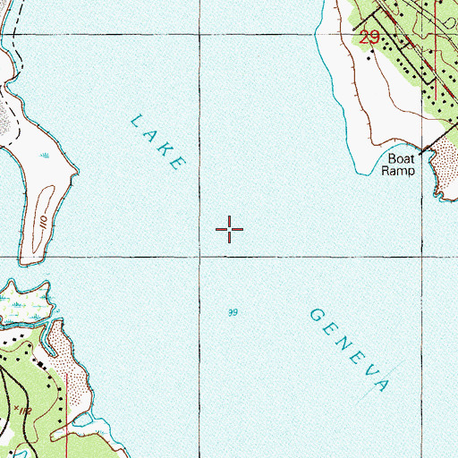 Topographic Map of Lake Geneva, FL