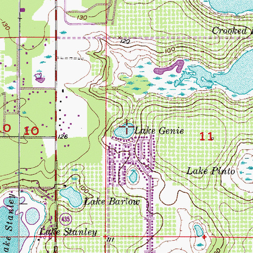 Topographic Map of Lake Genie, FL