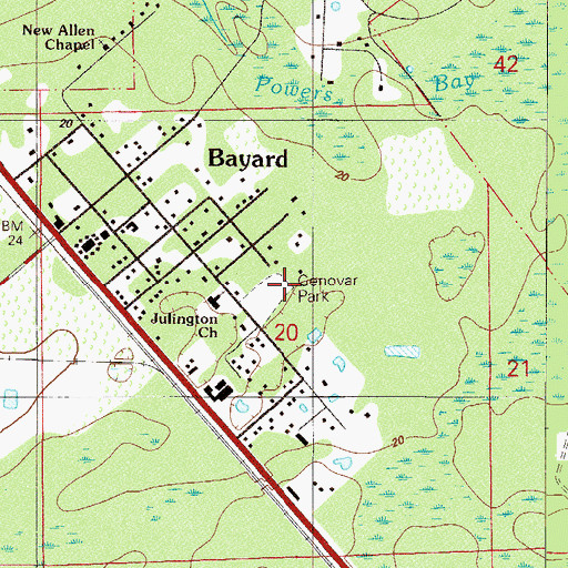 Topographic Map of Genovar Park, FL