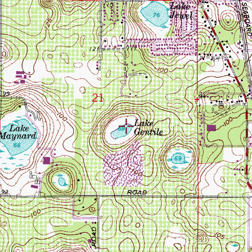 Topographic Map of Lake Gentile, FL