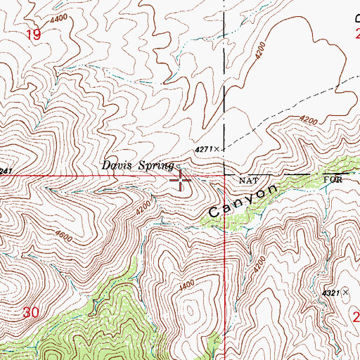 Topographic Map of Davis Spring, AZ