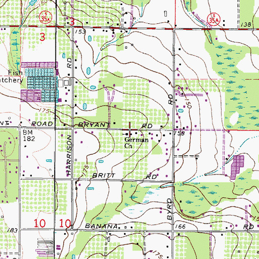Topographic Map of German Church, FL