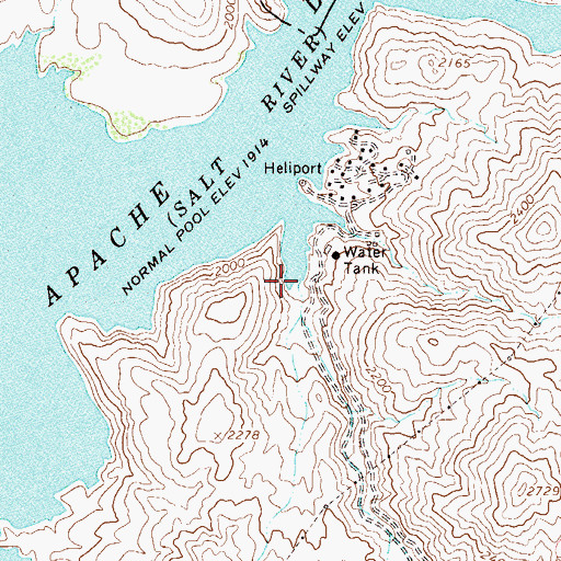 Topographic Map of Davis Wash, AZ