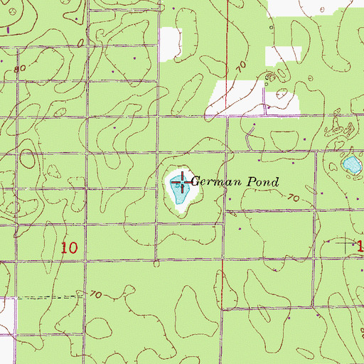 Topographic Map of German Pond, FL