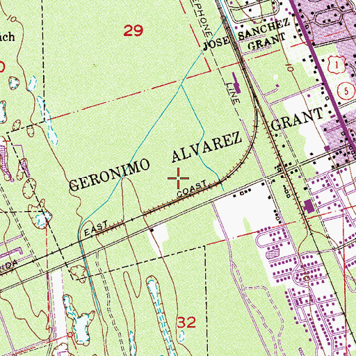 Topographic Map of Geronimo Alvarez Grant, FL