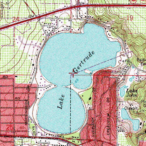 Topographic Map of Lake Gertrude, FL