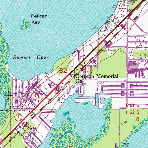 Topographic Map of Getman Memorial Church, FL
