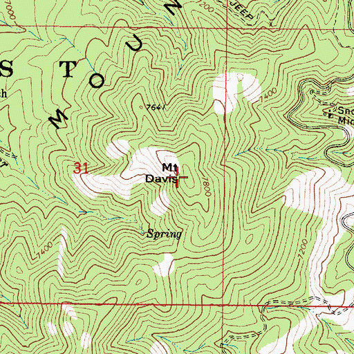 Topographic Map of Mount Davis, AZ