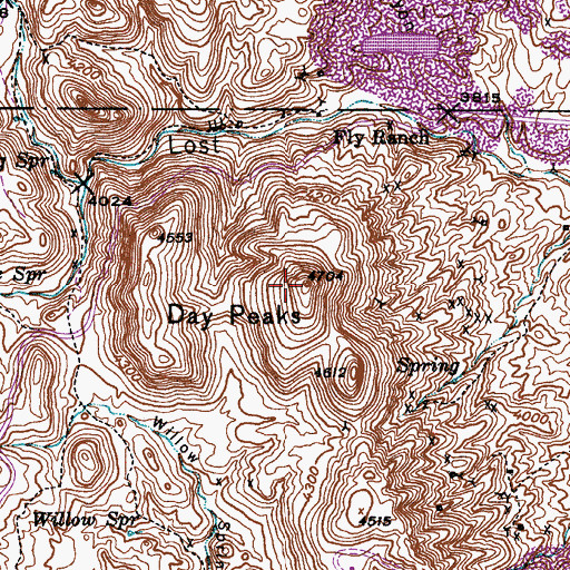 Topographic Map of Day Peaks, AZ