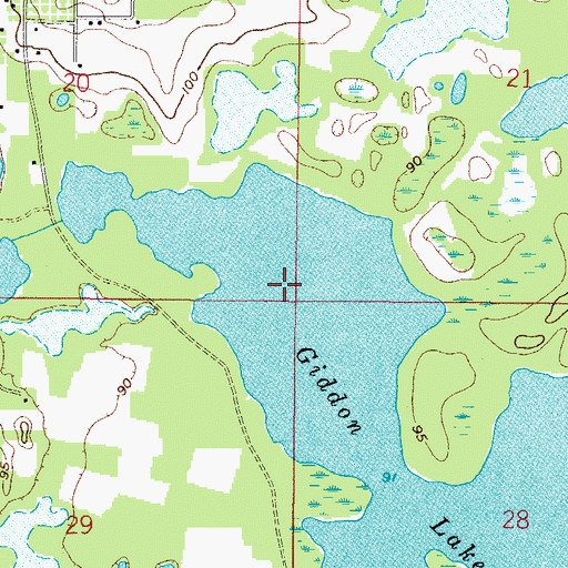 Topographic Map of Giddon Lake, FL