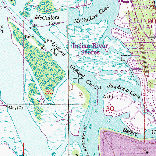 Topographic Map of Gifford Cut, FL