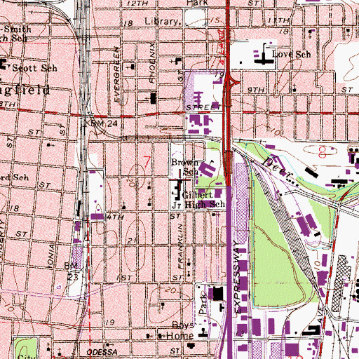 Topographic Map of Matthew W Gilbert Middle School, FL