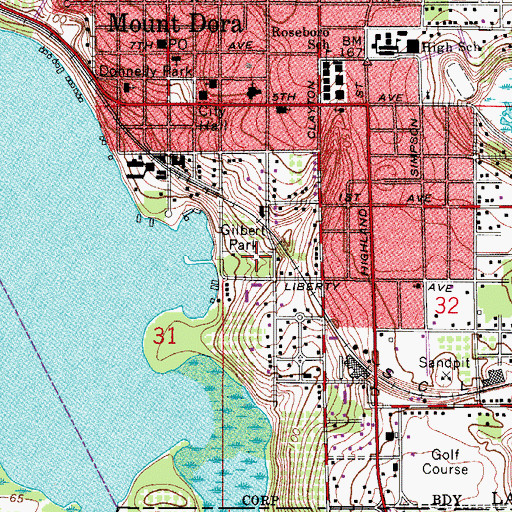 Topographic Map of Gilbert Park, FL