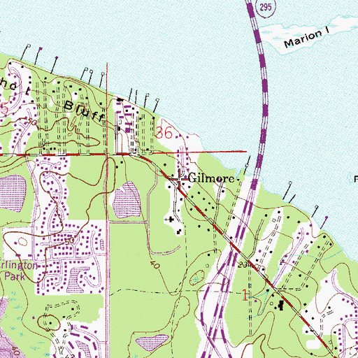 Topographic Map of Gilmore, FL