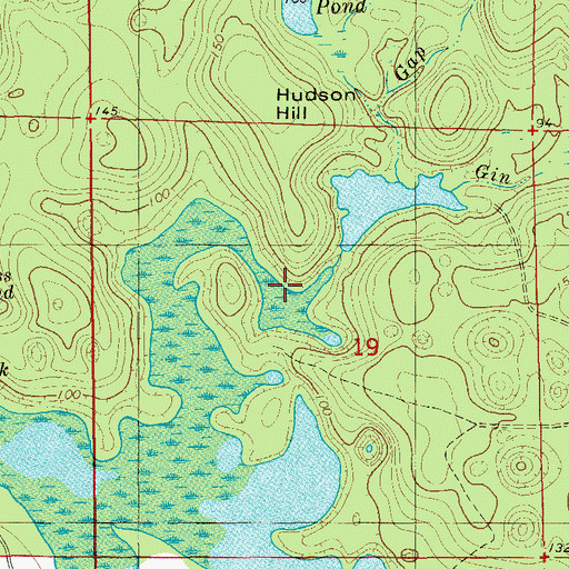 Topographic Map of Gin Branch, FL