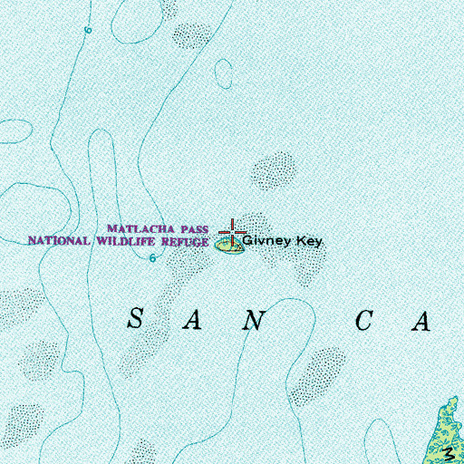 Topographic Map of Givney Key, FL