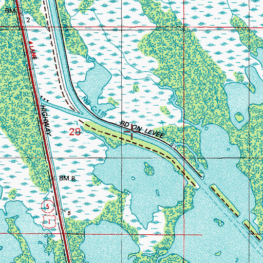 Topographic Map of Glades Canal, FL