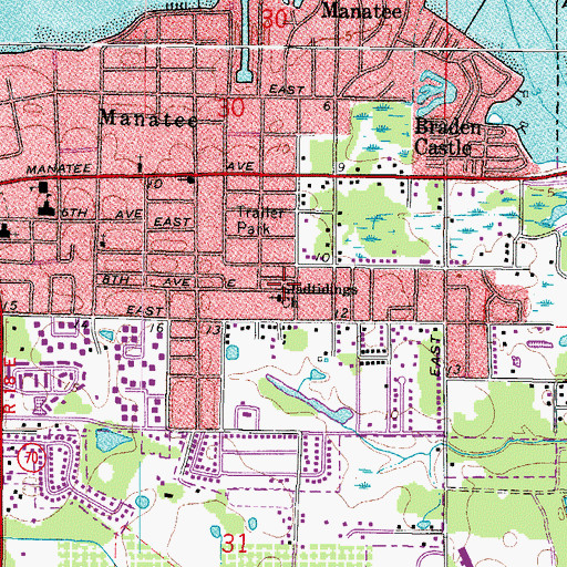 Topographic Map of Gladtidings Church, FL