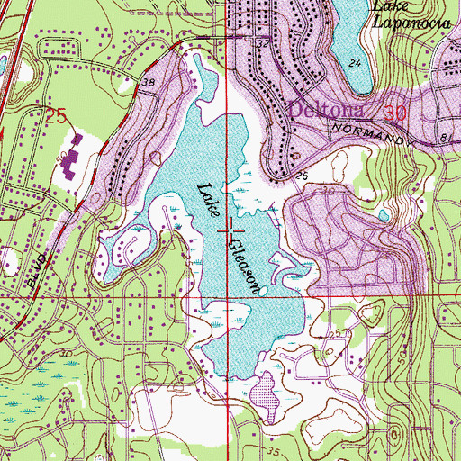 Topographic Map of Lake Gleason, FL