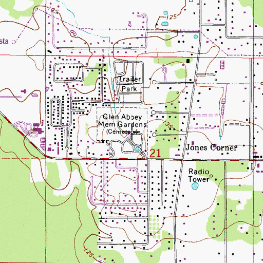Topographic Map of Glen Abbey Memorial Gardens, FL