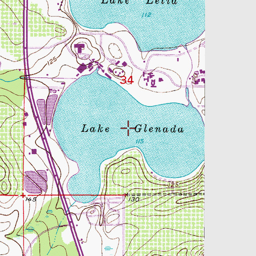 Topographic Map of Lake Glenada, FL