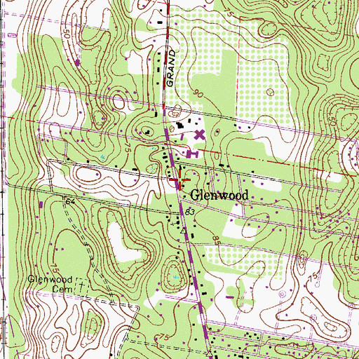Topographic Map of Glenwood, FL