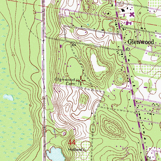 Topographic Map of Glenwood Cemetery, FL