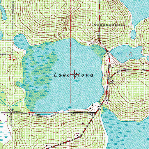 Topographic Map of Lake Glona, FL