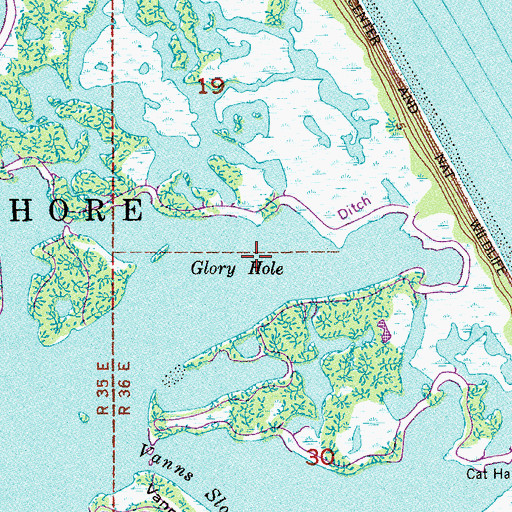 Topographic Map of Glory Hole, FL