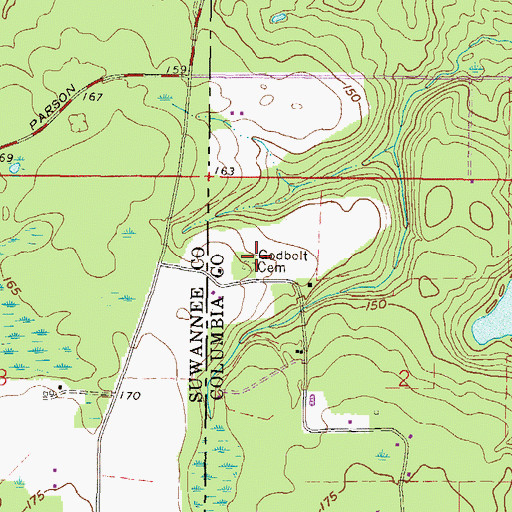 Topographic Map of Godbolt Cemetery, FL